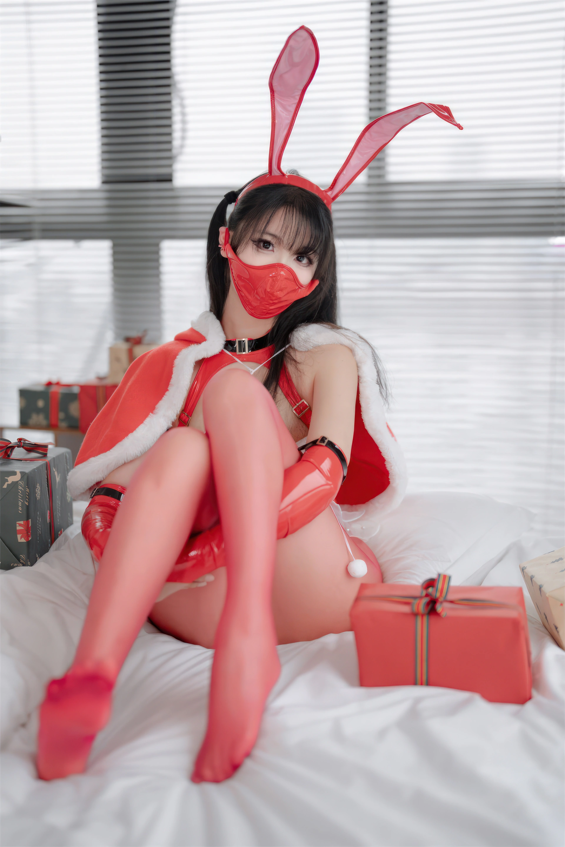 轩萧学姐 – NO.087 2024圣诞红丝兔女郎 1